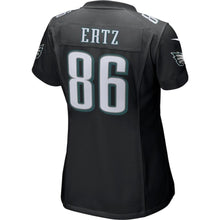 Load image into Gallery viewer, Women's Zach Ertz Black Philadelphia Eagles Super Bowl LII Bound Patch Game Event Jersey 2019