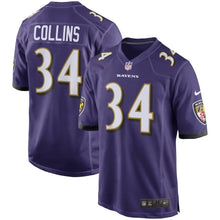 Load image into Gallery viewer, Alex Collins Baltimore Ravens Game Jersey – Purple 2018/2019
