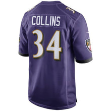 Load image into Gallery viewer, Alex Collins Baltimore Ravens Game Jersey – Purple 2018/2019