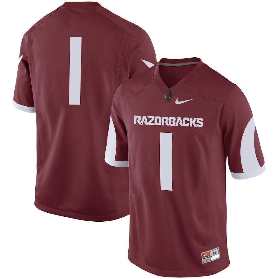 #1 Arkansas Razorbacks Game Football Jersey - Cardinal