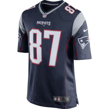 Load image into Gallery viewer, Rob Gronkowski New England Patriots Game Jersey - Navy Blue/Silver Super Bowl