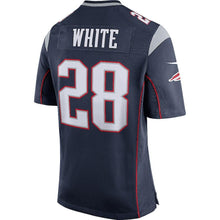 Load image into Gallery viewer, James White New England Patriots Men's Game Jersey - Navy 2018/2019 Super Bowl