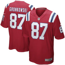 Load image into Gallery viewer, Rob Gronkowski New England Patriots Youth Alternate Game Jersey - Red 2018/2019 Super Bowl