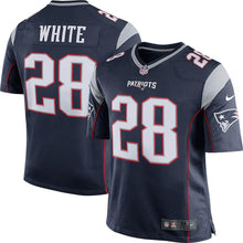 Load image into Gallery viewer, James White New England Patriots Men's Game Jersey - Navy 2018/2019 Super Bowl