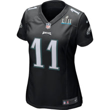 Load image into Gallery viewer, Women's Carson Wentz Black Philadelphia Eagles Super Bowl LII Bound Patch Game Event Jersey 2019