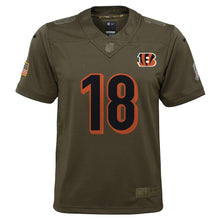 Load image into Gallery viewer, Youth Cincinnati Bengals A.J. Green Nike Olive Salute to Service Game Jersey