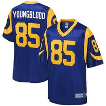 Load image into Gallery viewer, JACK YOUNGBLOOD LOS ANGELES RAMS SUPER BOWL NFL PRO LINE RETIRED PLAYER JERSEY – ROYAL
